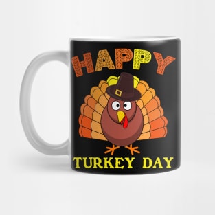 Happy Turkey Day Cute Little Pilgrim Gift Thanksgiving Mug